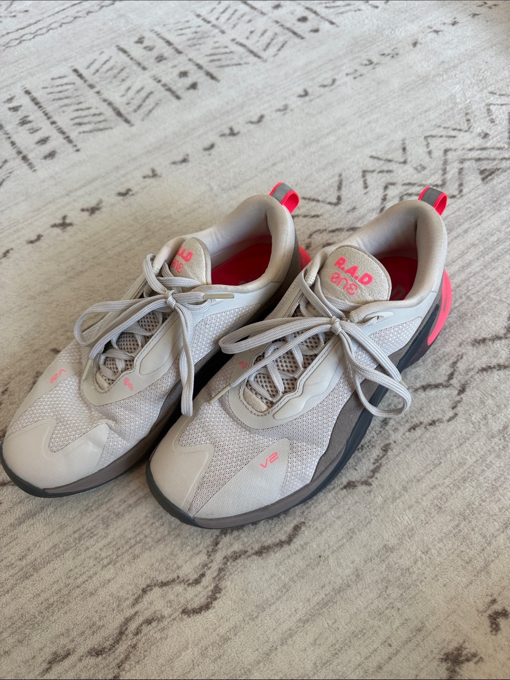 R.A.D One V2 Athletic Shoes in Gray & Pink